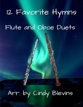 Book cover for 12 Favorite Hymns, for Flute and Oboe Duet