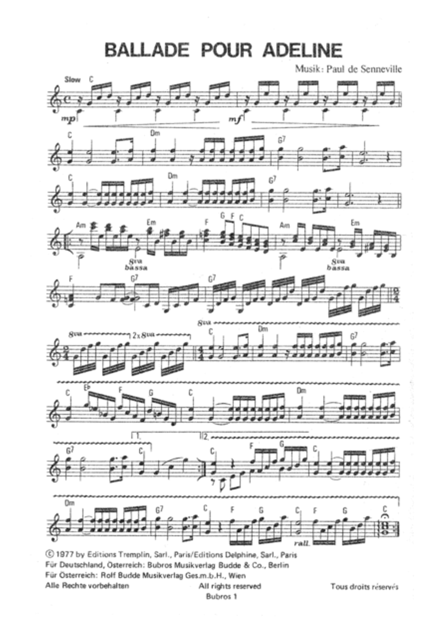 Ballade pour Adeline Piano scores gallery preview page 3