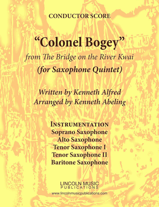 Book cover for March - “Colonel Bogey” (for Saxophone Quintet SATTB)