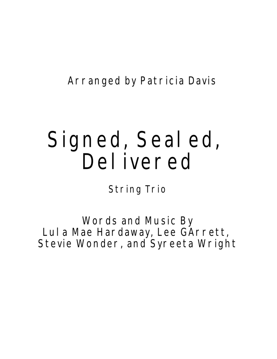 Signed, Sealed, Delivered I'm Yours String Trio scores gallery preview page 2