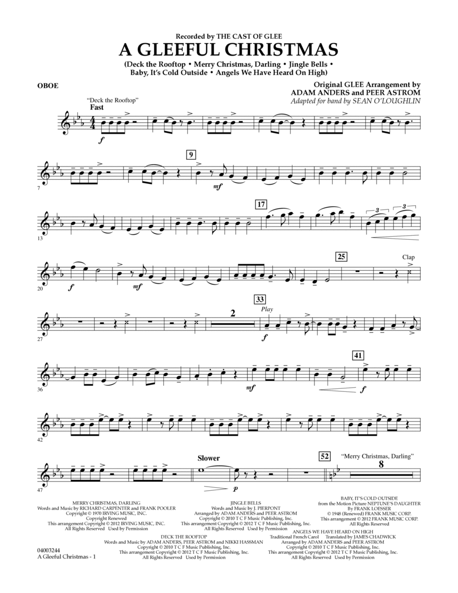 A Gleeful Christmas - Oboe Concert Band scores gallery preview page 1