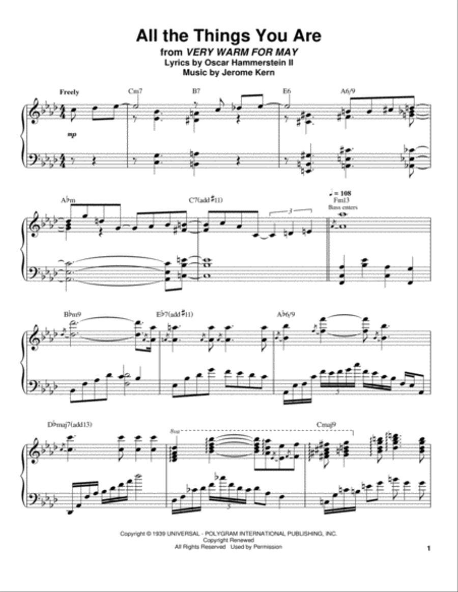 All The Things You Are Piano scores gallery preview page 1