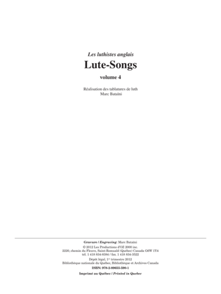 Book cover for Lute-Songs, vol. 4