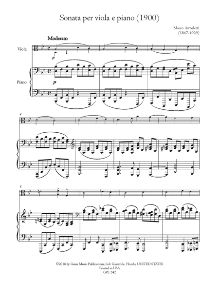 Sonata per viola e piano in si bemolle maggiore (1900)