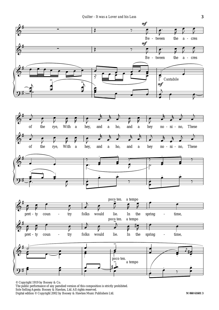 It Was A Lover And His Lass Score scores gallery preview page 3