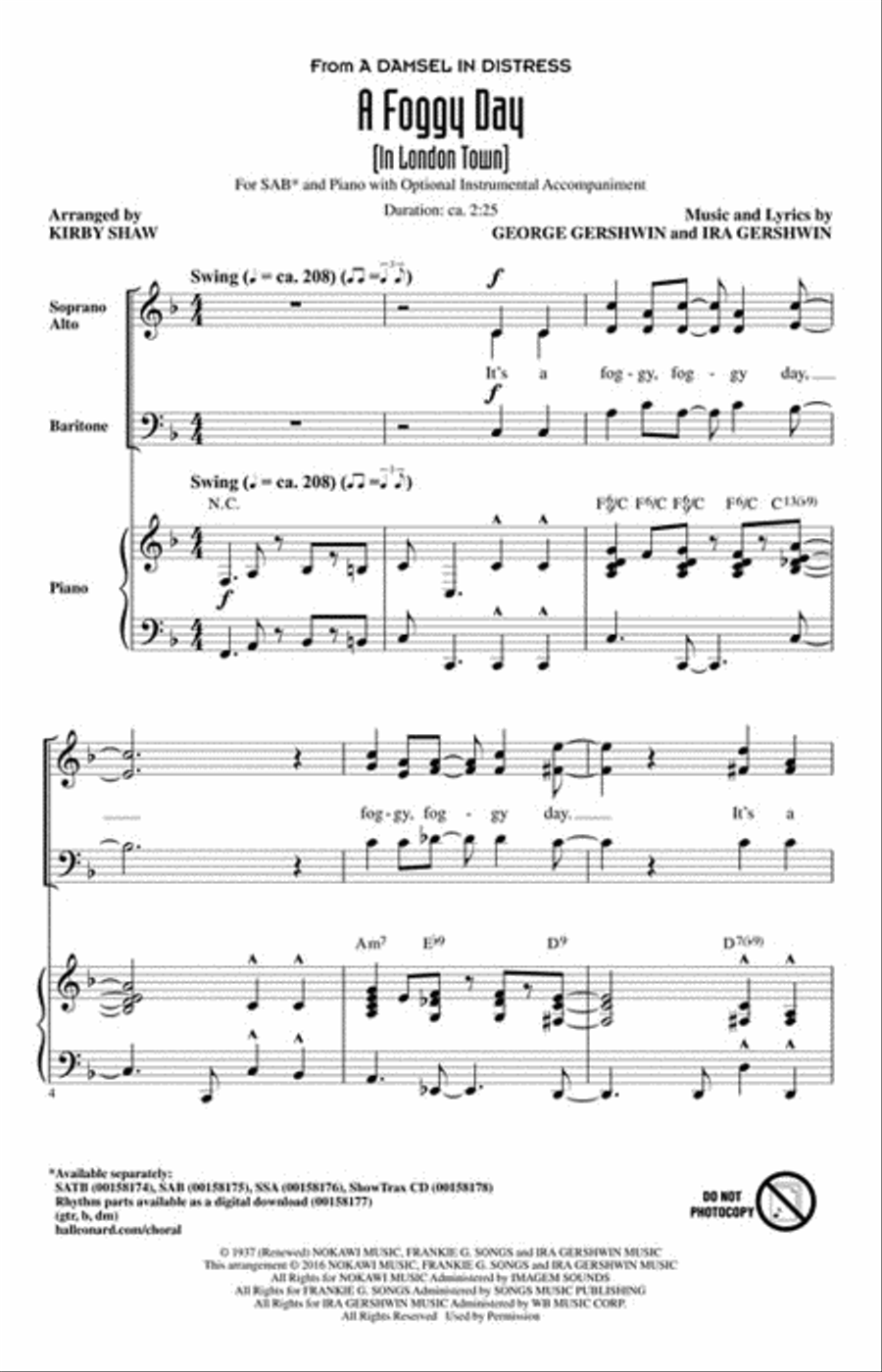 A Foggy Day (In London Town) 3-Part scores gallery preview page 2