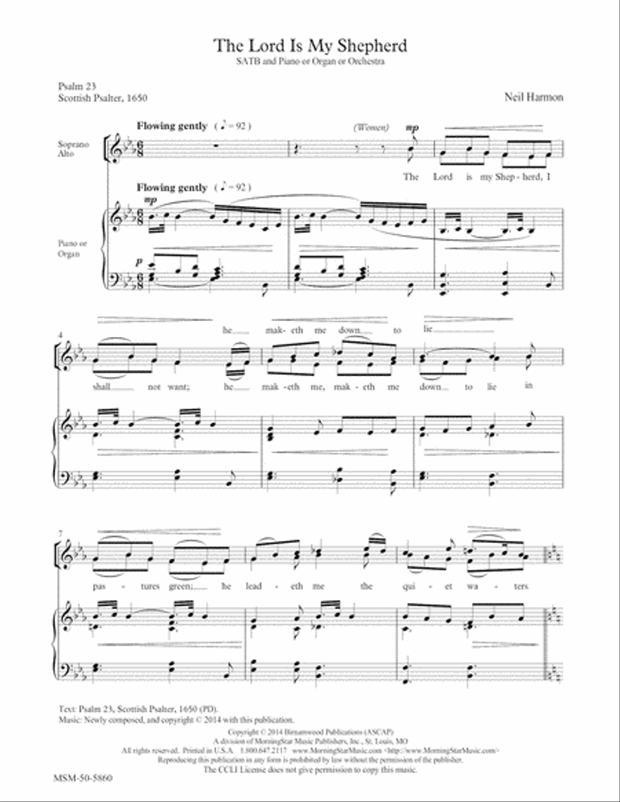 The Lord Is My Shepherd from "Requiem" (Downloadable Choral Score)