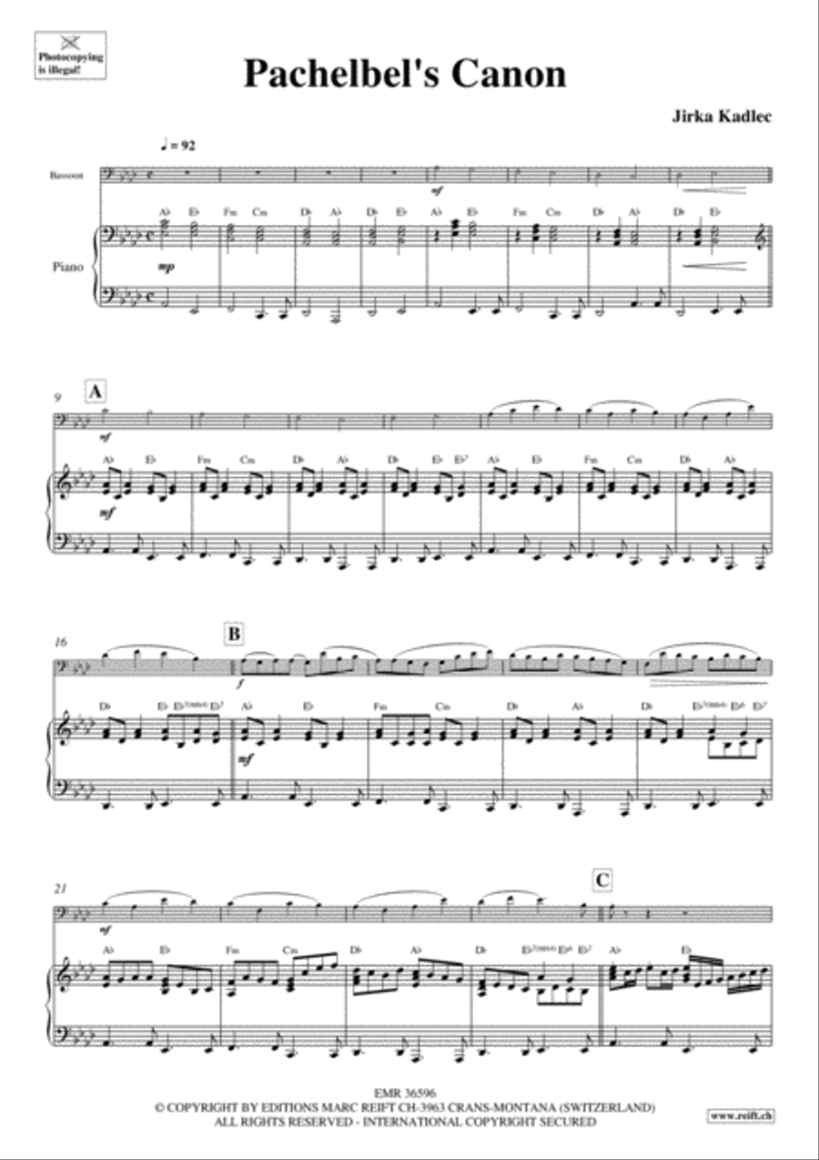 Pachelbel's Canon Bassoon Solo scores gallery preview page 3