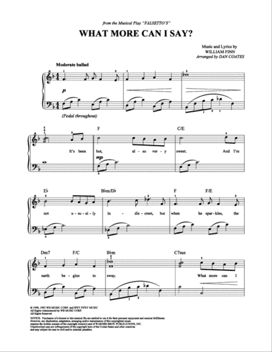 What More Can I Say Easy Piano scores gallery preview page 1