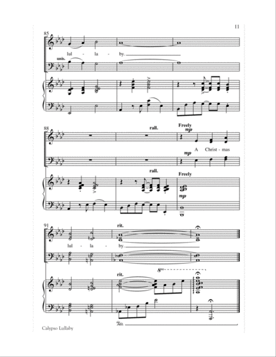 Calypso Lullaby Choir scores gallery preview page 11