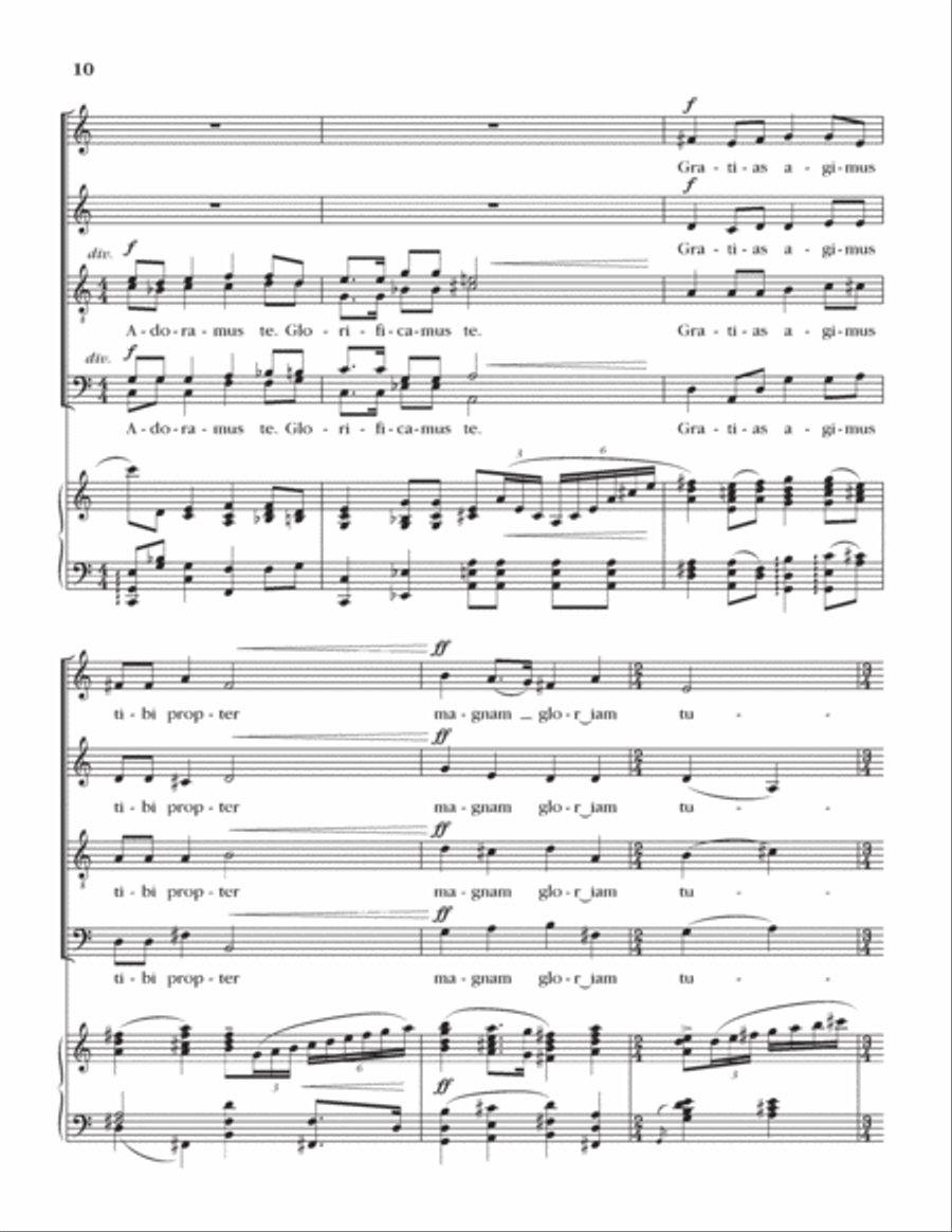Gloria (SATB Version) (Choral Score) 4-Part scores gallery preview page 5