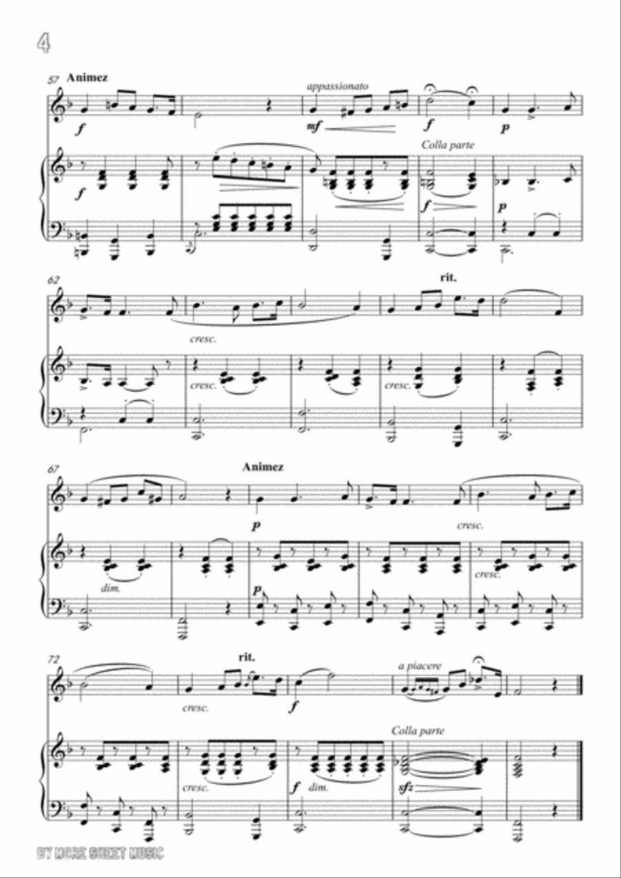 Masse-Souvenirs, for Violin and Piano Violin Solo scores gallery preview page 6