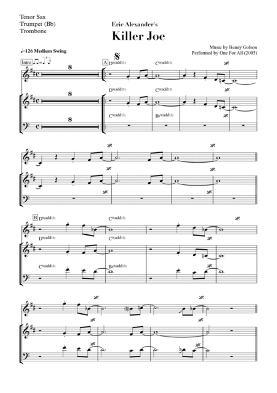 Cool Joe, Mean Joe (killer Joe) Jazz Ensemble scores gallery preview page 6