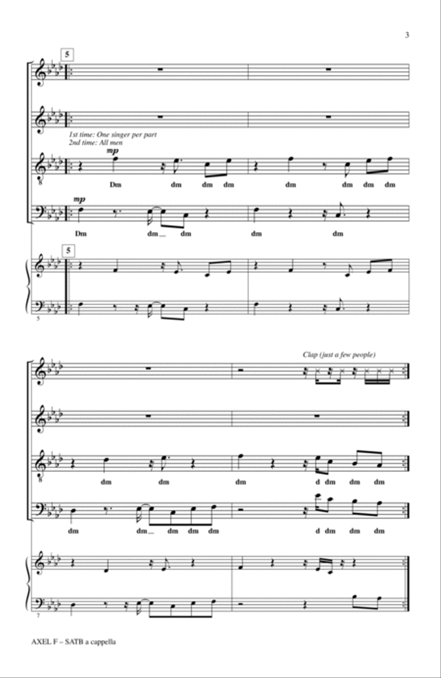 Axel F (from Beverly Hills Cop) (arr. Deke Sharon) 4-Part scores gallery preview page 2