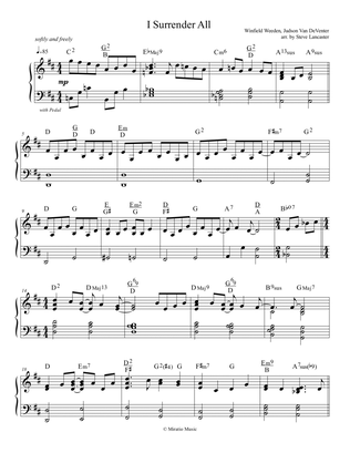 Book cover for I Surrender All - quiet arr. for solo piano