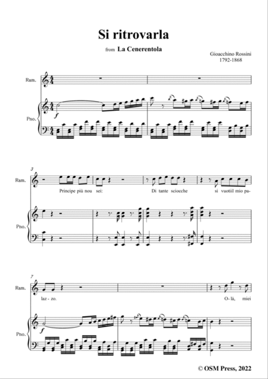 Rossini-Si ritrovarla,in C Major,from 'La Cenerentola',for Voice and Piano Voice Solo scores gallery preview page 3