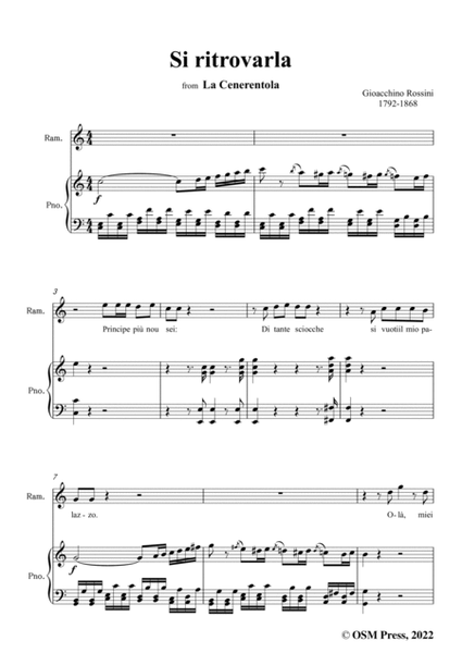 Rossini-Si ritrovarla,in C Major,from 'La Cenerentola',for Voice and Piano