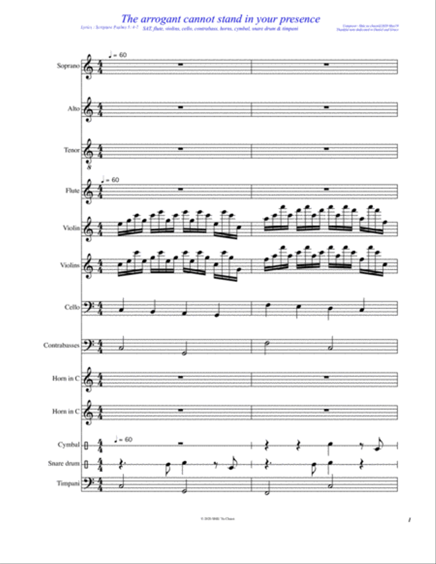 The arrogant cannot stand in your presence Large Ensemble scores gallery preview page 2