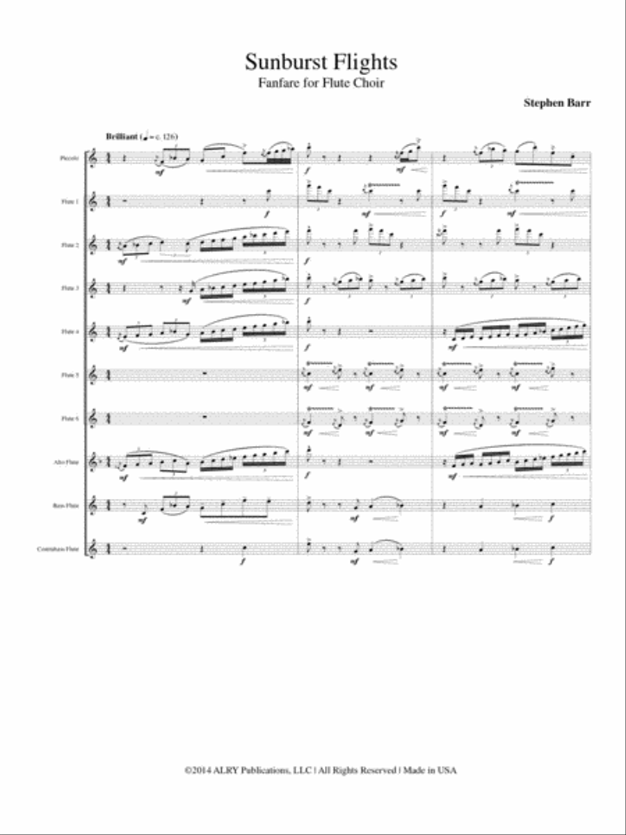 Sunburst Flights for Flute Choir Flute Choir scores gallery preview page 2