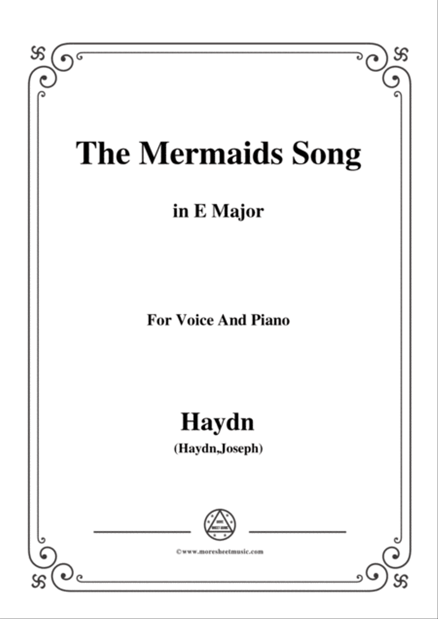 Haydn-The Mermaids Song in E Major, for Voice and Piano Voice Solo scores gallery preview page 1