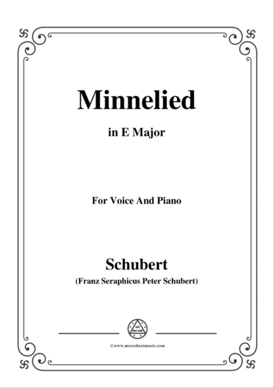 Schubert-Minnelied,in E Major,for Voice&Piano Voice scores gallery preview page 1