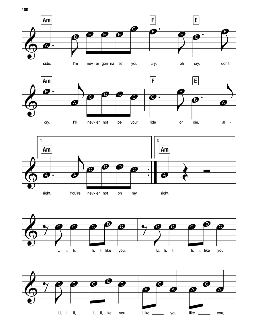 Nobody Like U (from Turning Red) Easy Piano scores gallery preview page 3