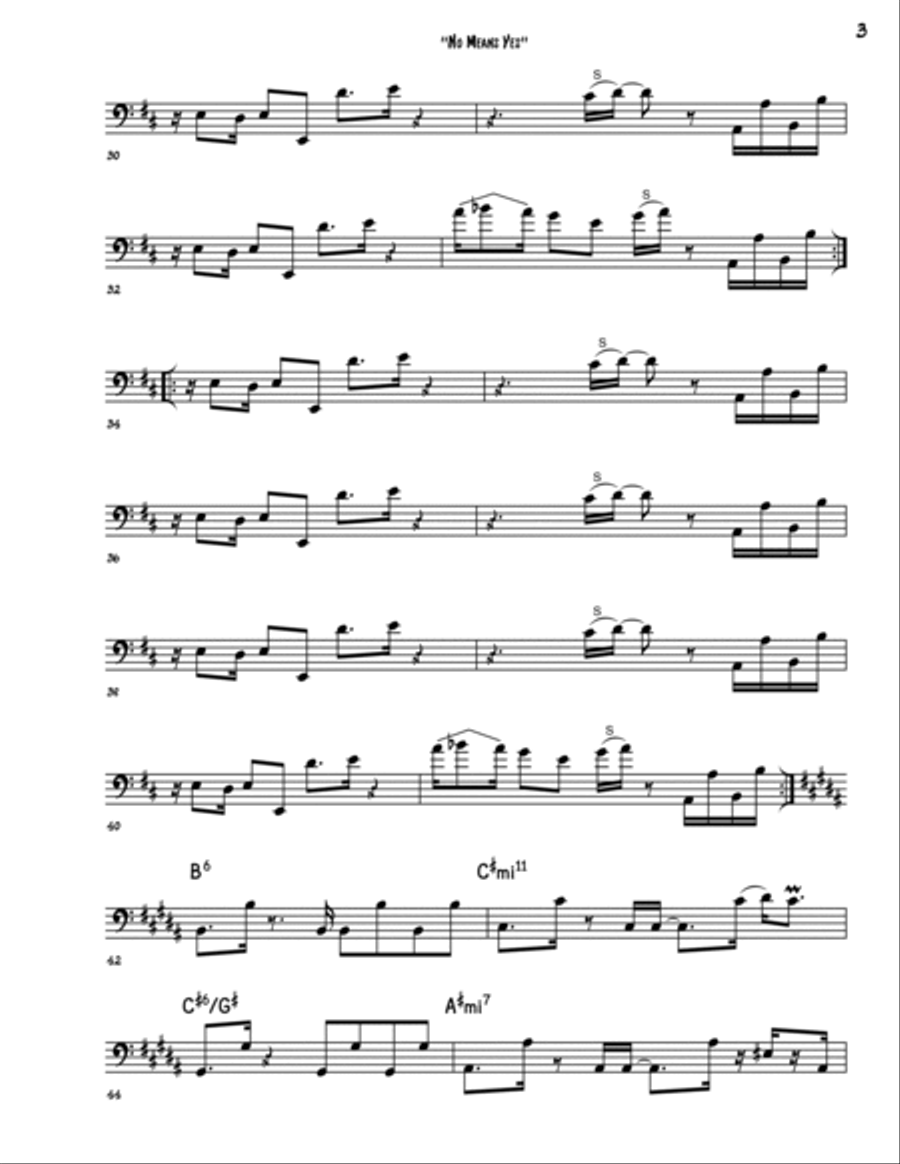 No Means Yes Bass Guitar scores gallery preview page 3