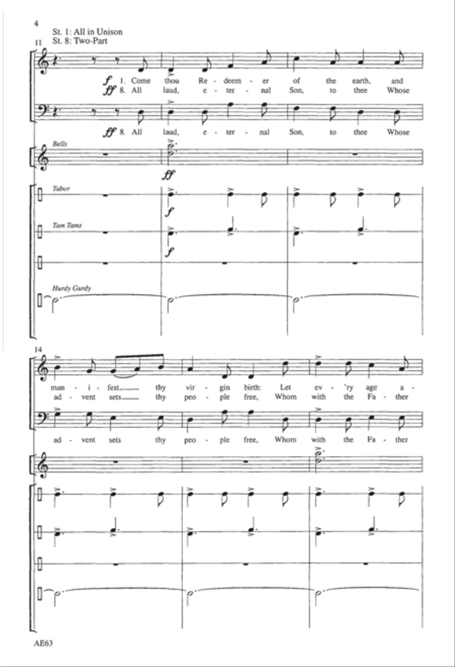 Advent Processional Unison Choir scores gallery preview page 4
