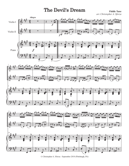 The Devil's Dream, for two violins and piano image number null