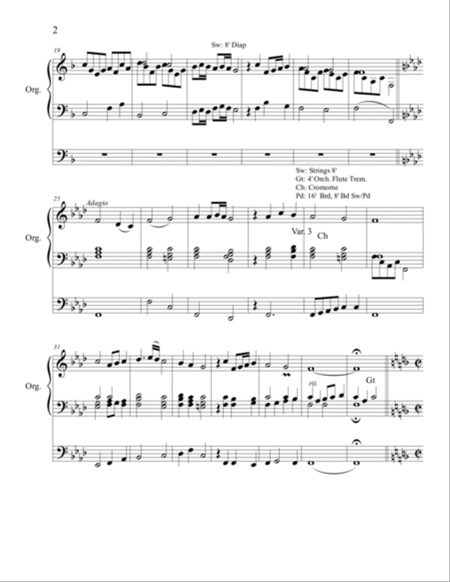 Variations on NUN DANKET ALL Organ Solo scores gallery preview page 2