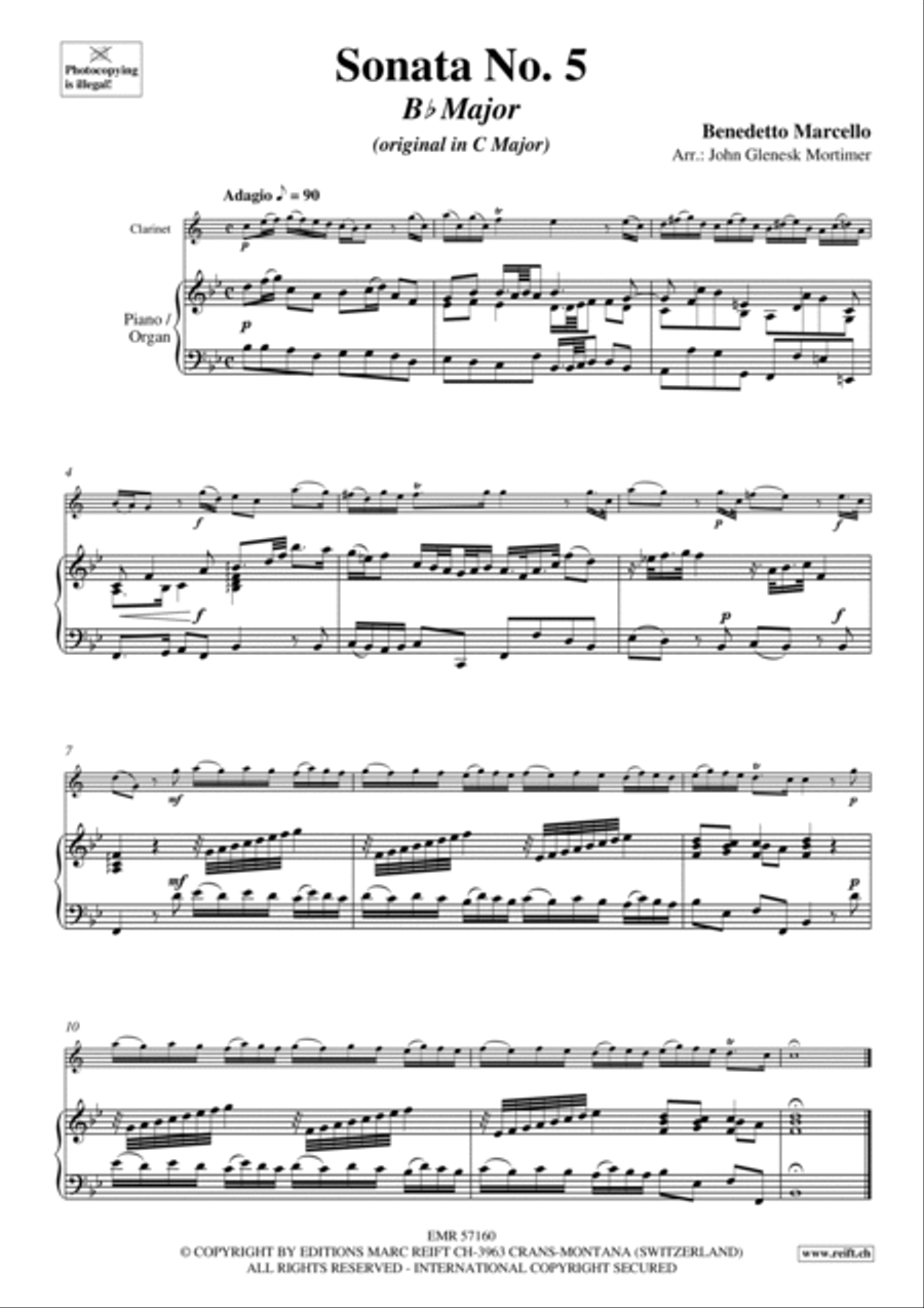 Sonata No. 5 Clarinet Solo scores gallery preview page 4