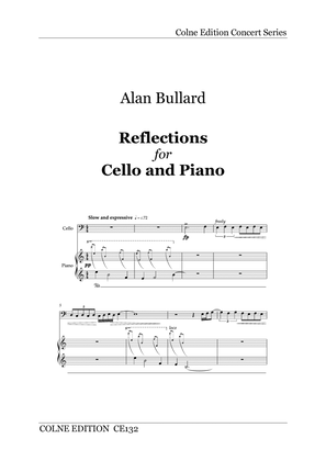 Book cover for Reflections, for cello and piano