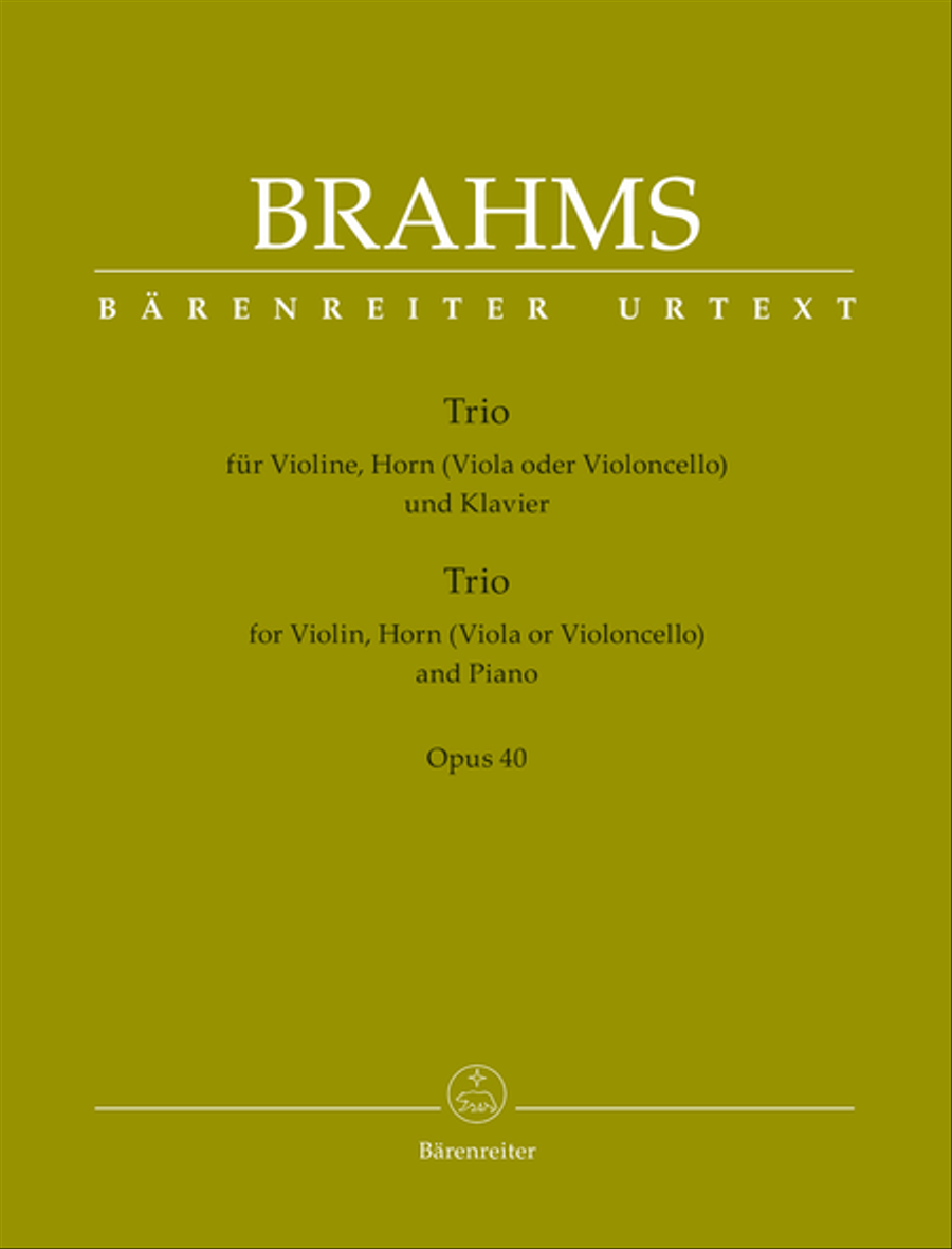 Trio for Violin, Horn (Viola or Violoncello) and Piano, op. 40 Horn scores gallery preview page 1