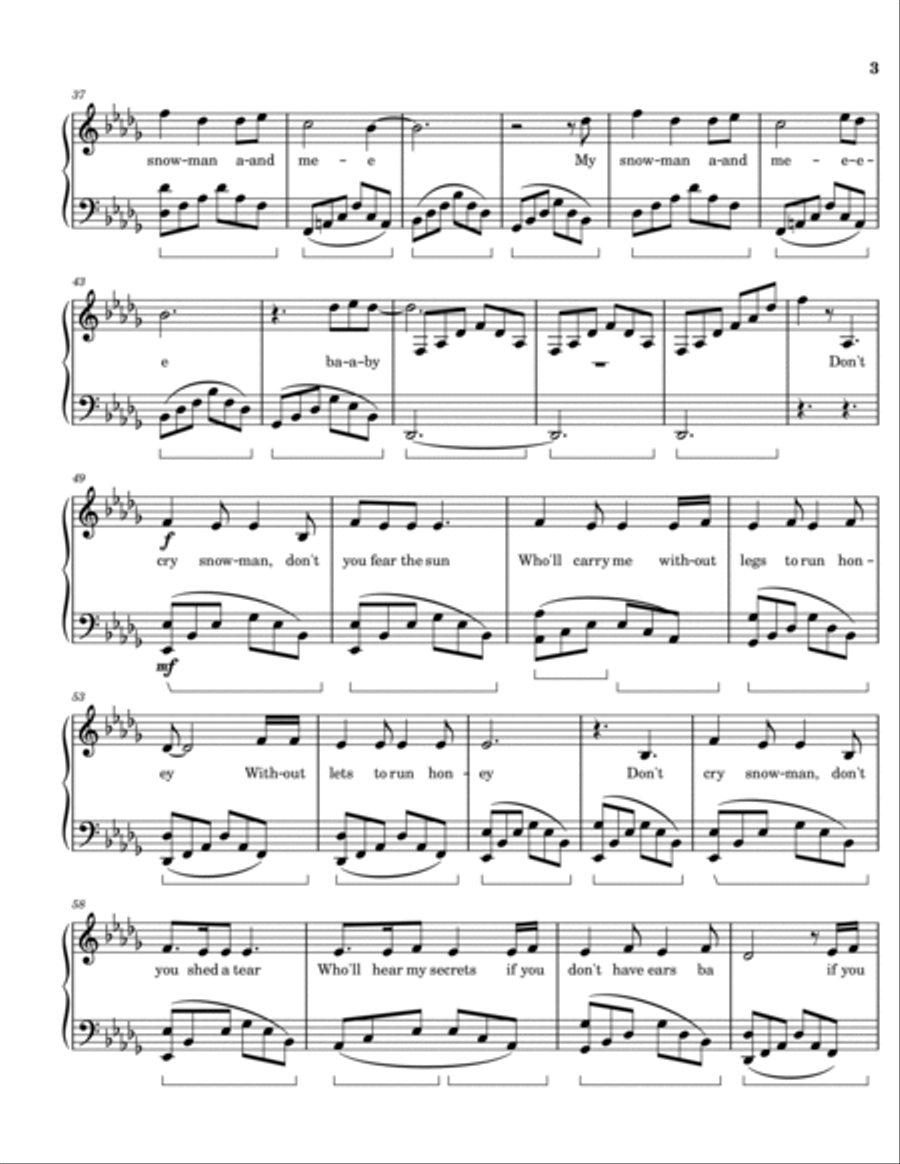 Snowman Piano Solo scores gallery preview page 3
