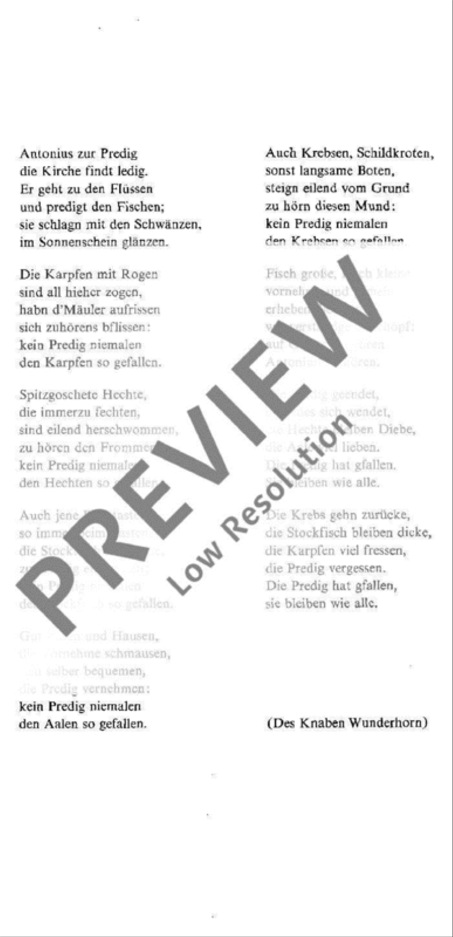 Des Antonius von Padua Fischpredigt 4-Part scores gallery preview page 3