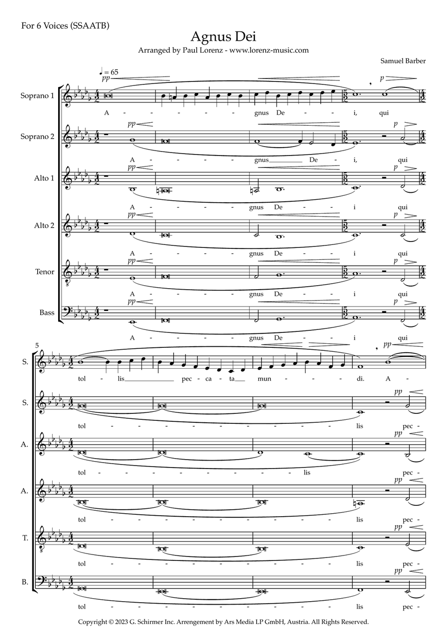 Agnus Dei 4-Part scores gallery preview page 1