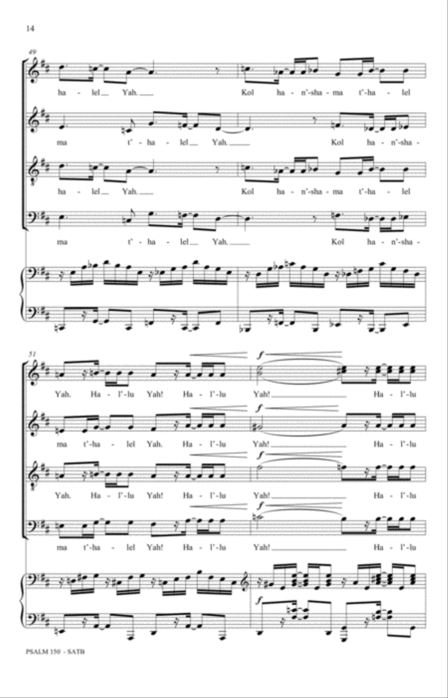 Psalm 150 (Halleluyah) Psalm 150 (Halleluyah) 4-Part scores gallery preview page 12