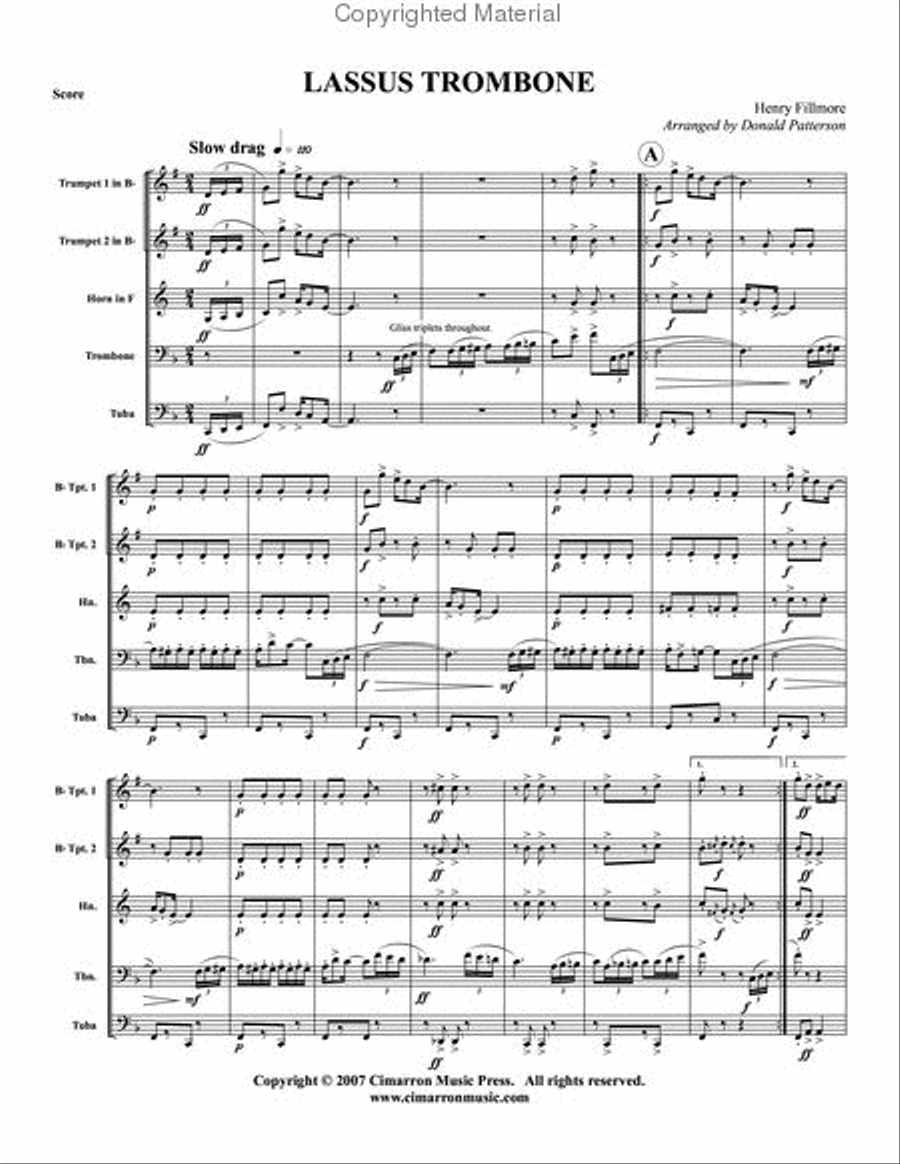 Lassus Trombone Brass Quintet scores gallery preview page 2