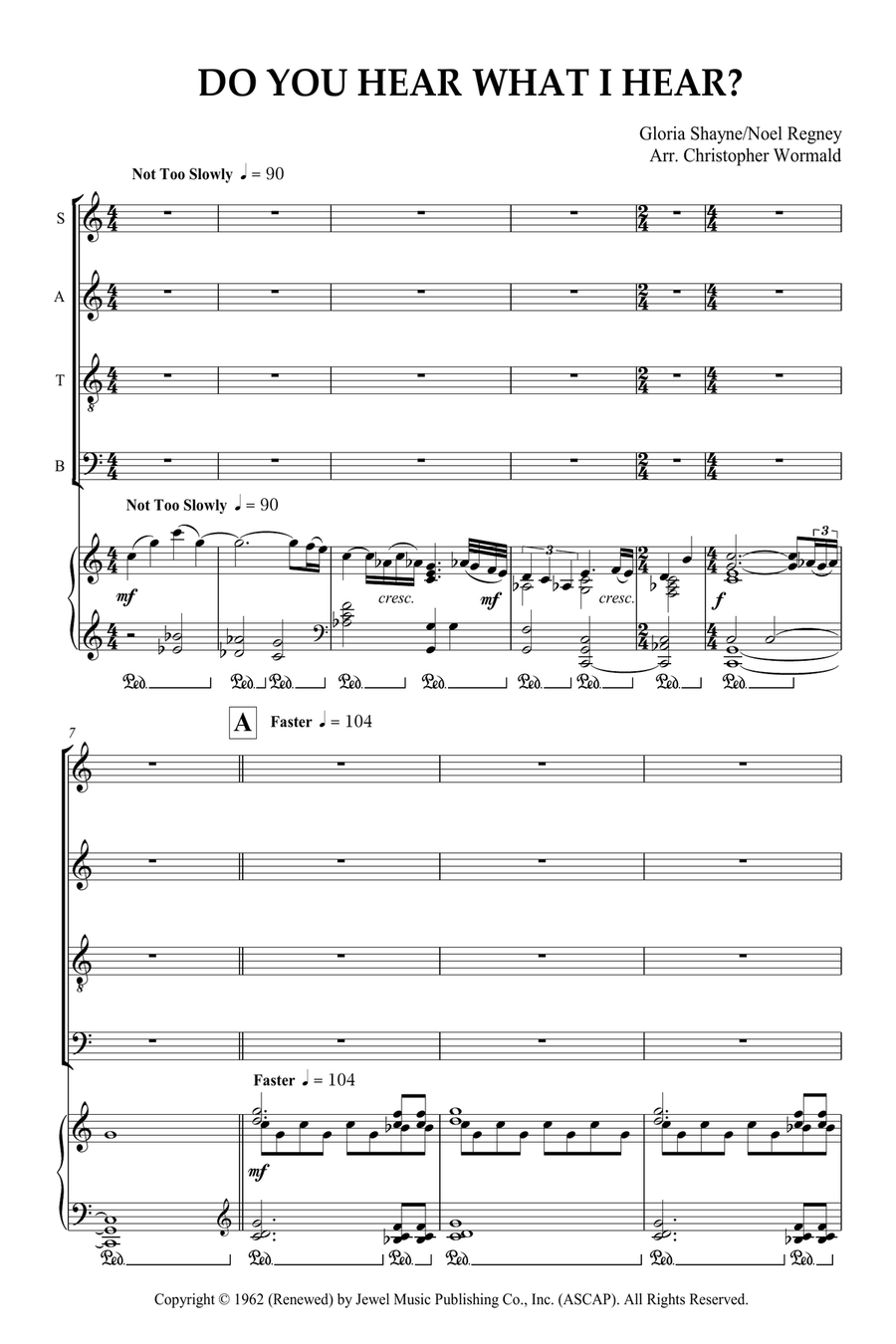 Do You Hear What I Hear 4-Part scores gallery preview page 1
