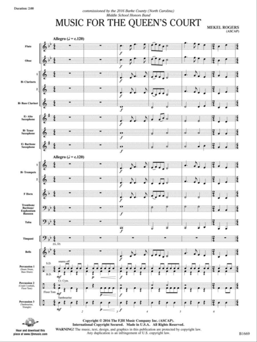 Music for the Queen's Court: Score Concert Band scores gallery preview page 3