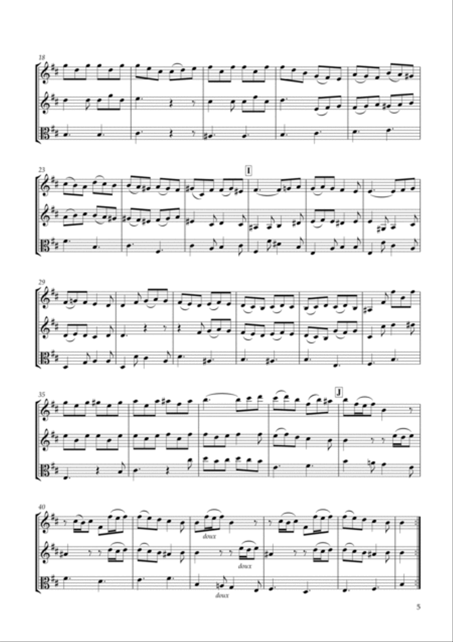 Six Sonatas No.2 for two Violins & Viola Op.7-2 String Duet scores gallery preview page 5