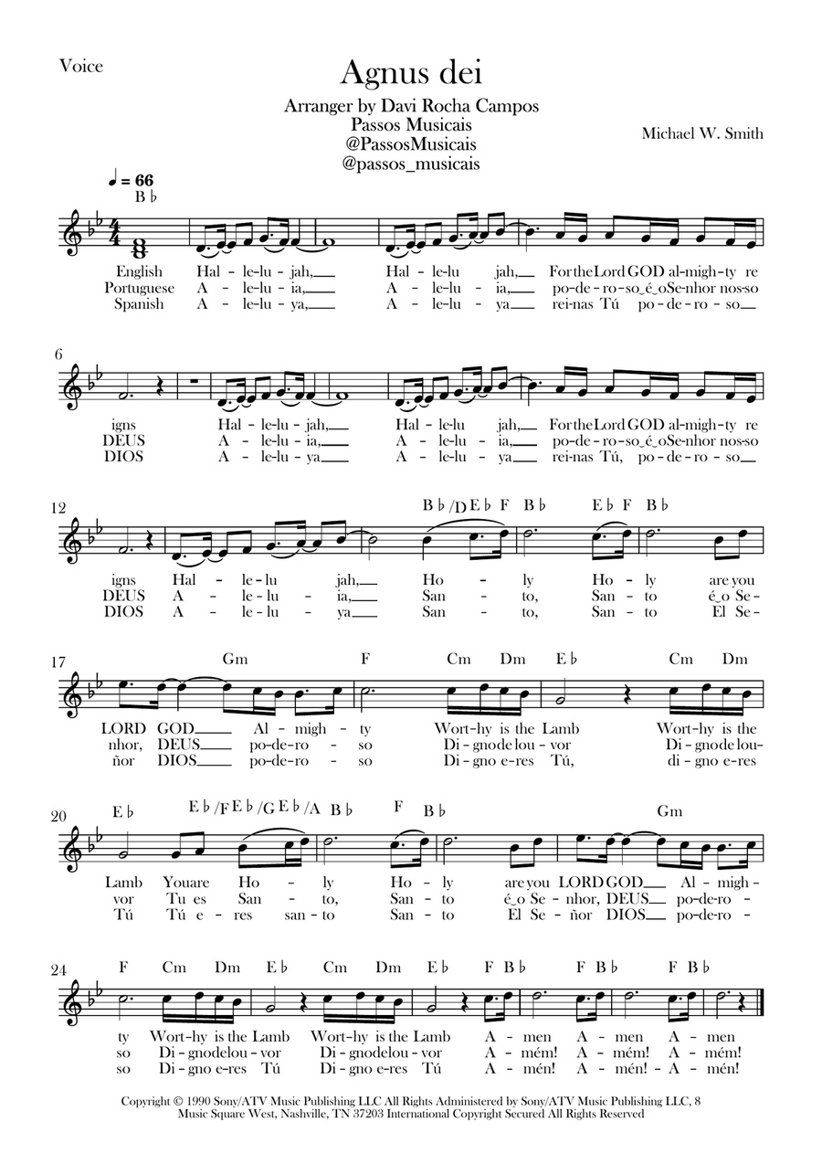 Agnus Dei Piano scores gallery preview page 1