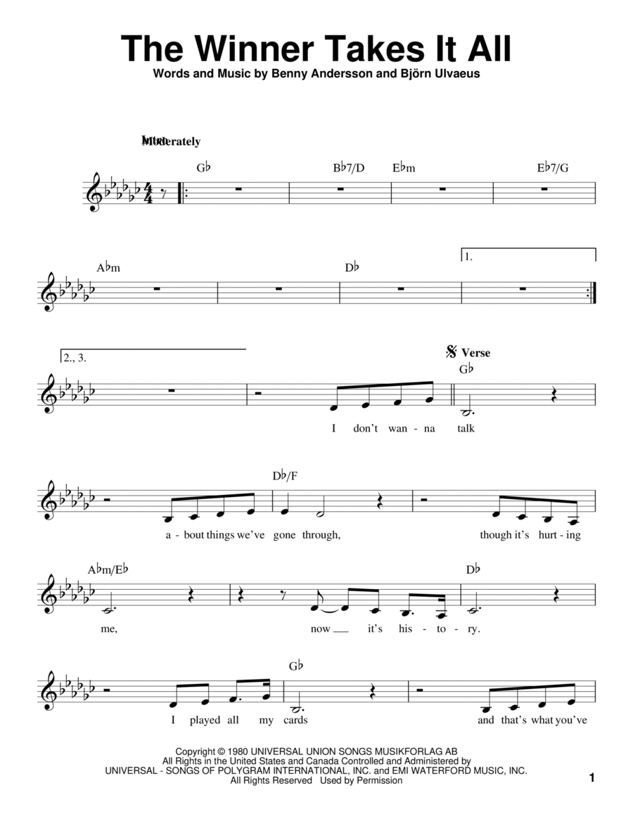 The Winner Takes It All Voice scores gallery preview page 1