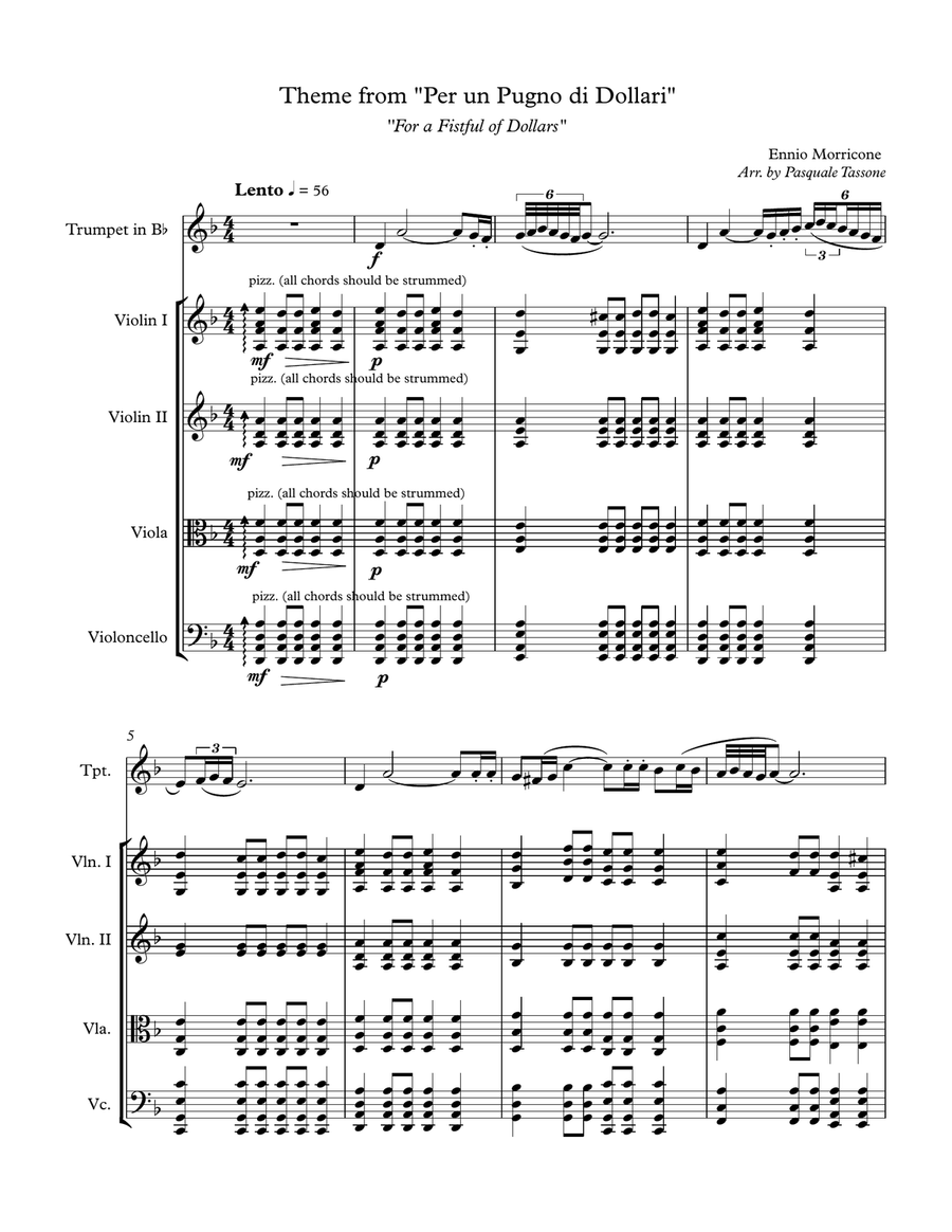 A Fistful Of Dollars Chamber Orchestra scores gallery preview page 1
