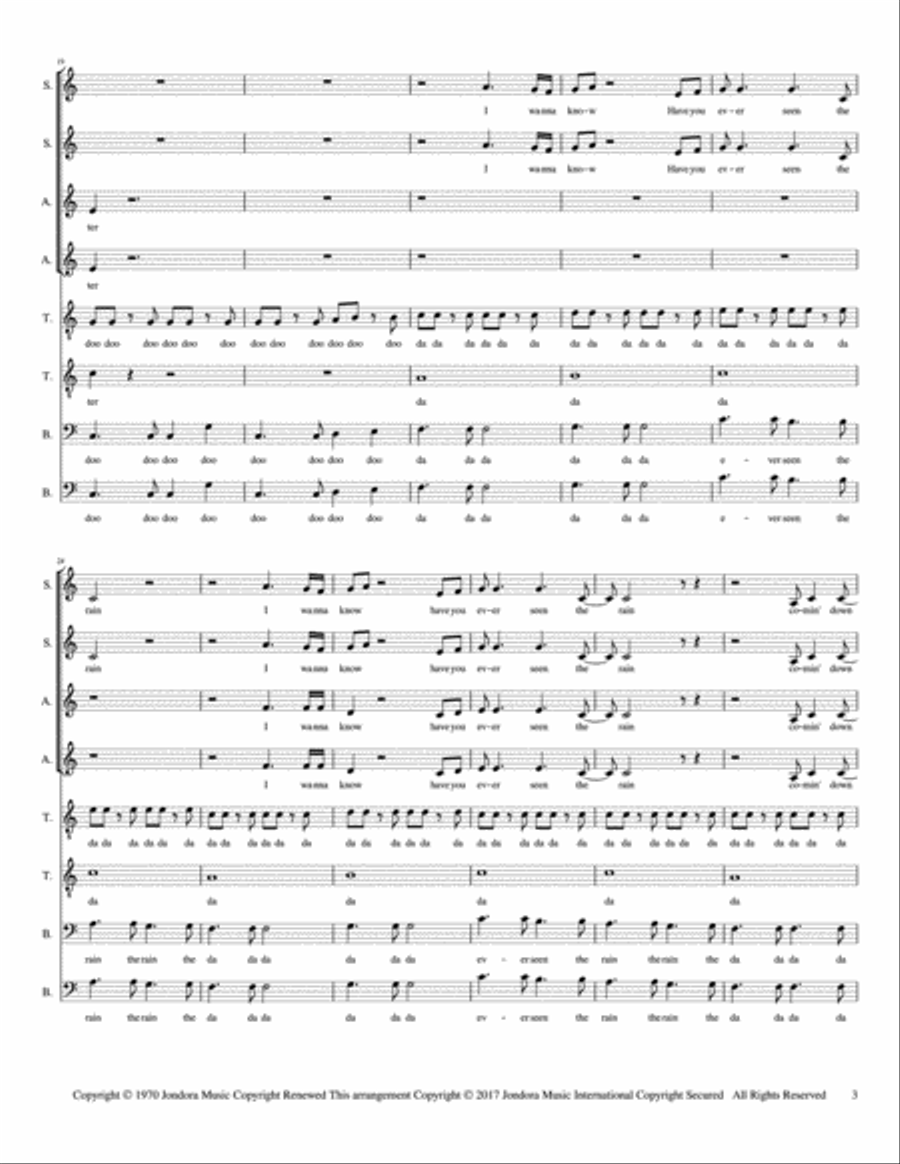 Have You Ever Seen The Rain? 4-Part scores gallery preview page 3