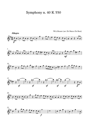 Mozart, Symphony n. 40 K.550 (Easy Flute version for beginners)