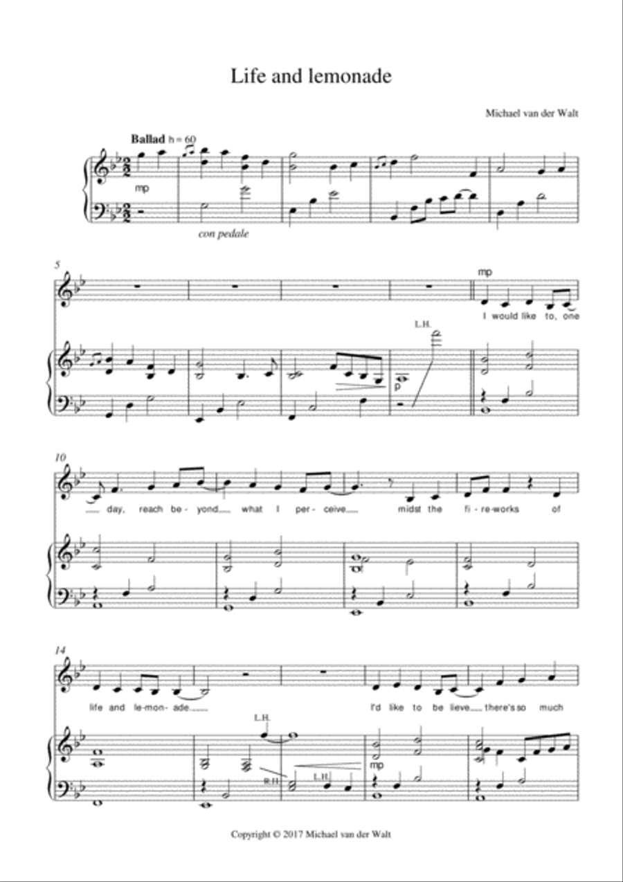 Life and Lemonade Voice scores gallery preview page 1