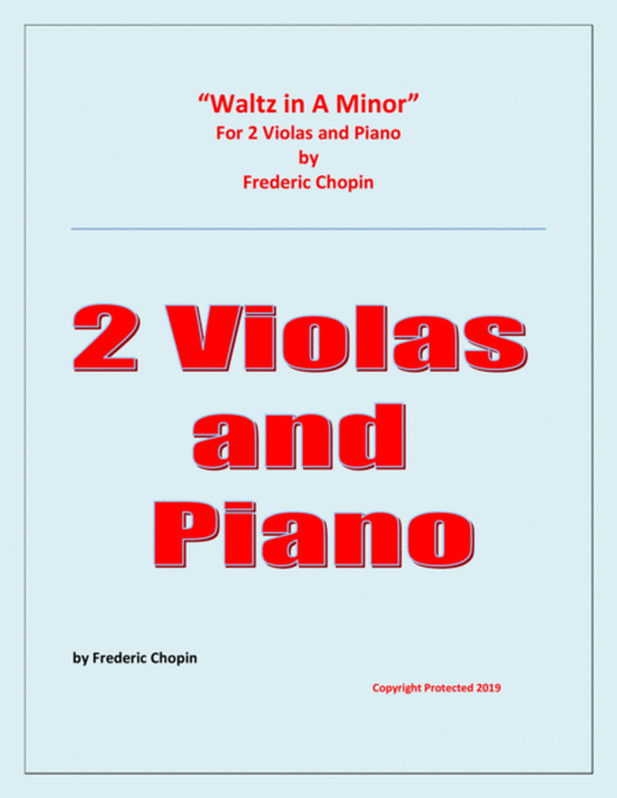 Waltz in A Minor (Chopin) - 2 Violas and Piano - Chamber music image number null
