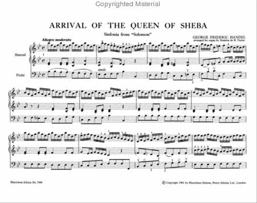 Arrival Of The Queen Of Sheba (from Solomon) Organ scores gallery preview page 2