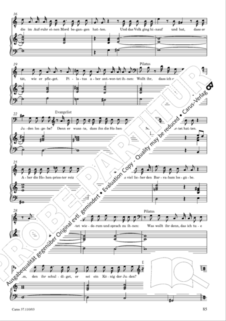Markuspassion. Werkausgabe Reihe 1, Bd. 7 (Homilius) 4-Part scores gallery preview page 92